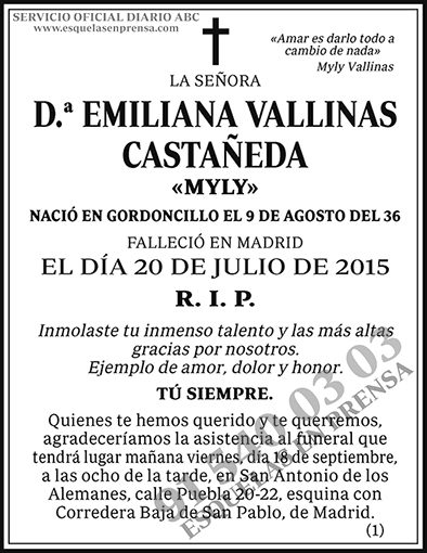 Emiliana Vallinas Castañeda